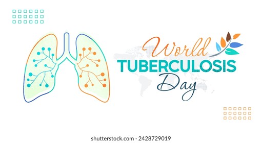 24 de marzo, Día Mundial de la Tuberculosis. Celebración del día de la salud pulmonar de la tuberculosis. Día mundial de la tuberculosis plantilla de celebración diseño