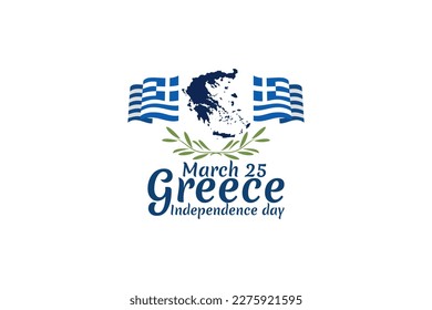 March 25, Happy Independence Day. Independence Day of Greece vector illustration. Suitable for greeting card, poster and banner.