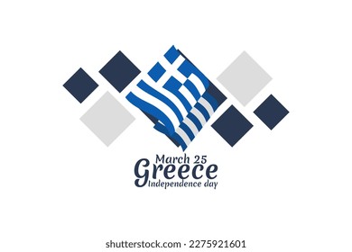 25 de marzo, feliz Día de la Independencia. Ilustración vectorial del Día de la Independencia de Grecia. Adecuado para tarjetas de felicitación, afiches y banner.