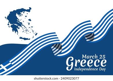 March 25, Happy Independence Day. Independence Day of Greece vector illustration. Suitable for greeting card, poster and banner.
