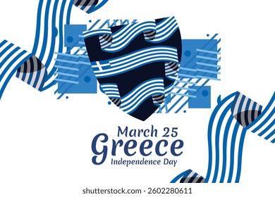 March 25, Happy Independence Day. Independence Day of Greece vector illustration. Suitable for greeting card, poster and banner.