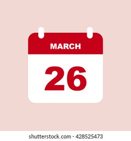 MARCH 26 calendar Icon.