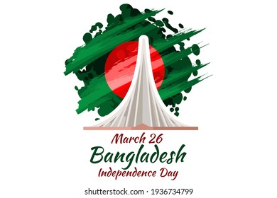 March 26, Independence Day Of Bangladesh Vector Illustration. Suitable For Greeting Card, Poster And Banner.