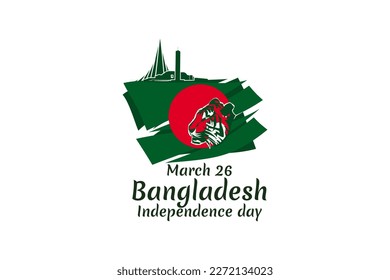 March 26, Independence day of Bangladesh Vector Illustration. Suitable for greeting card, poster and banner.