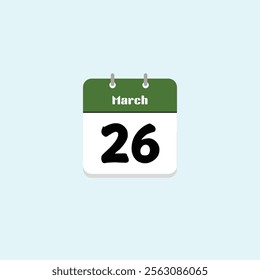 March 26th: Calendar Date Illustration