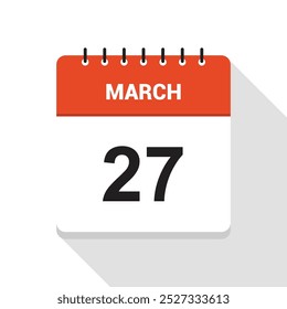 Icono de fecha del calendario del 27 de marzo