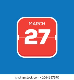March 27 Calendar Flat Icon