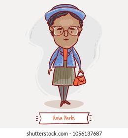 MARCH 28, 2018: The activist in the civil rights movement Rosa Parks, vector illustration