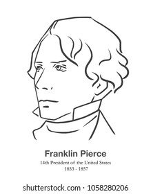 MARCH 28, 2018: Editorial portrait of Franklin Pierce, 14th President of the United States in black and white
