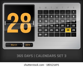 March 28 - Daily vector counter calendar - 365 days set 3