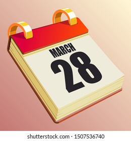 March 28 on Red Calendar