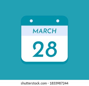 28 de marzo Calendario de un solo día, 28 de marzo