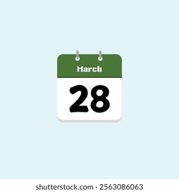 March 28th: Calendar Date Illustration