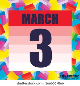 March 3 icon. For planning important day. Banner for holidays and special days. Third of march. Vector Illustration.