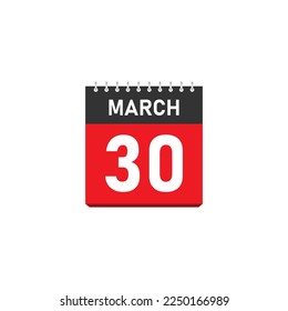 March 30 Concept Design. Vector Illustration.