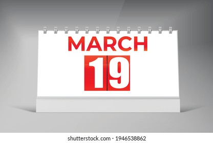 March 30, Desk Calendar Design Template. Single Date Calendar Design.