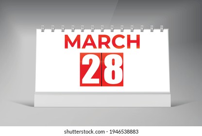 March 30, Desk Calendar Design Template. Single Date Calendar Design.