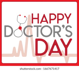 March 30, World Doctor's Day. concept greeting card, National Doctors Day Template calligraphy, vector, illustration.