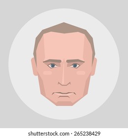 March 31, 2015: Portrait of President Putin. Vector illustration avatar in a flat style