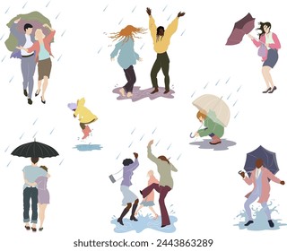 March, 31, 2021
A vector illustration of people under the rain