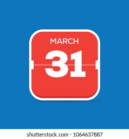 March 31 Calendar Flat Icon
