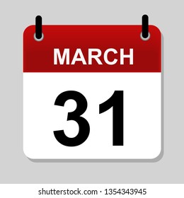 March 31 , calendar icon vector illustrstion