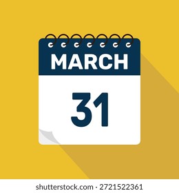 März 31 Kalender-Symbol, Vektorgrafik mit Design