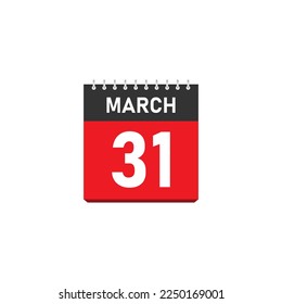 March 31 Concept Design. Vector Illustration.