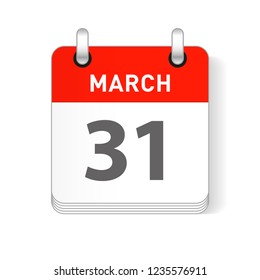 March 31 date visible on a page a day organizer calendar
