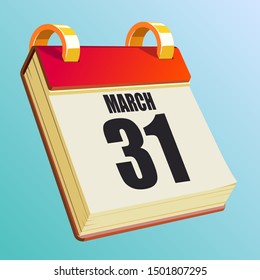 March 31 on Red Calendar