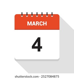 Ícone de Data do Calendário de 4 de março