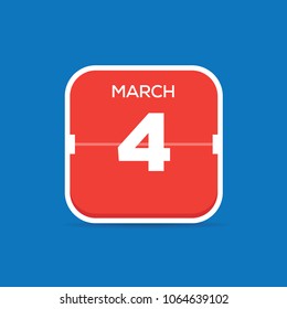 March 4 Calendar Flat Icon