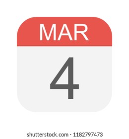 March 4 - Calendar Icon - Vector Illustration