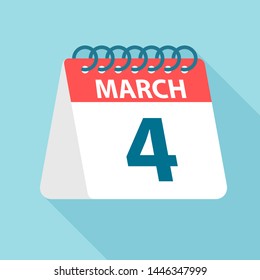 March 4 - Calendar Icon - Vector Illustration