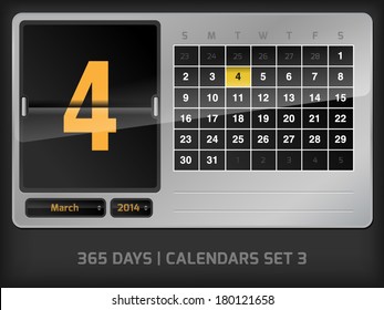 March 4 - Daily vector counter calendar - 365 days set 3