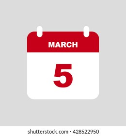 MARCH 5 calendar Icon.