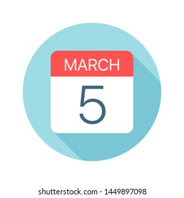 March 5 - Calendar Icon - Vector Illustration