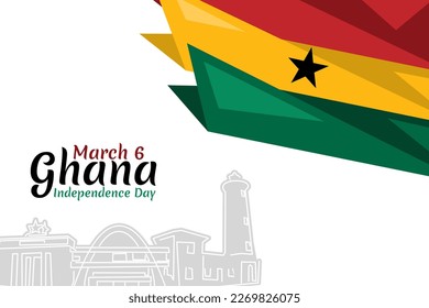 March 6, Independence Day of Ghana vector illustration. Suitable for greeting card, poster and banner.