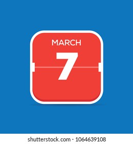 March 7 Calendar Flat Icon