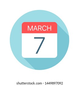 March 7 - Calendar Icon - Vector Illustration