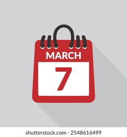 March 7 Calendar icon vector illustration.