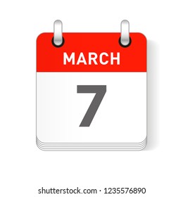 March 7 date visible on a page a day organizer calendar