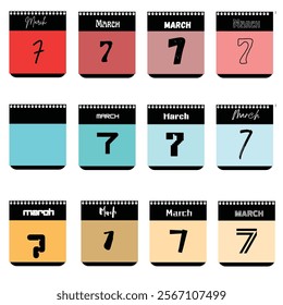 March 7th Calendar Designs: Twelve Variations