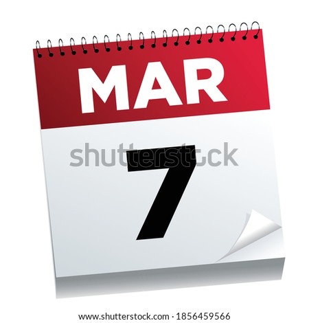 March 7th on a calendar page - illustrated.