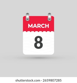 Calendario de MARZO 8 Fecha Mes icono