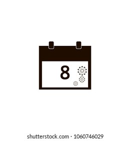 March 8 calendar icon. flat design