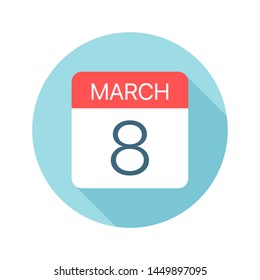 March 8 - Calendar Icon - Vector Illustration