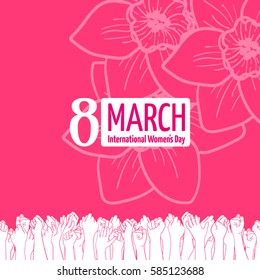 March 8 Card Or Banner Template. Historically, International Womens Day Is The Day Of Women's Rights And Emancipation