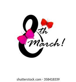 March 8 card. Vector. International Women's Day.