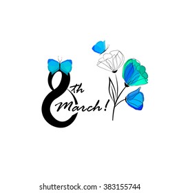 March 8 card. Vector. International Women's Day